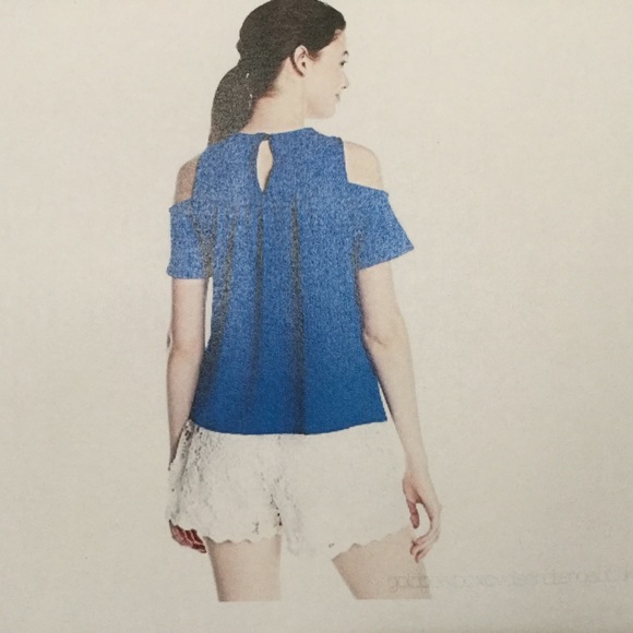 By & By Blue Eyelet Blouse - Picture 7 of 7